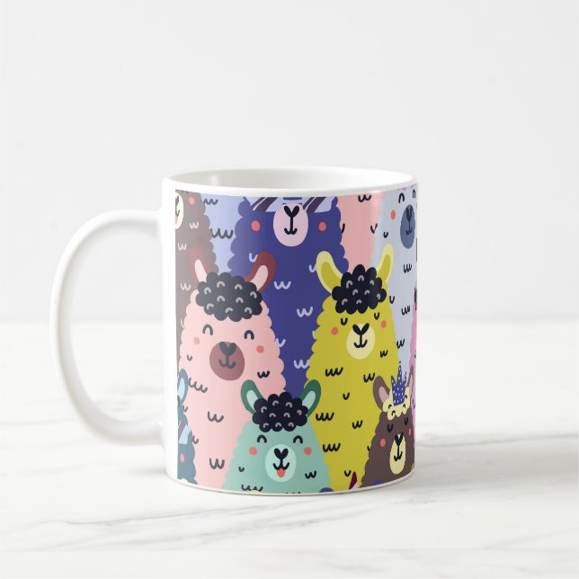 Färgfull lamas Bardisk sjölös bakgrund Kaffemugg (Vänster)