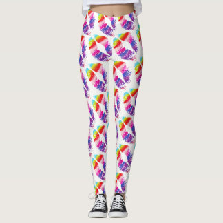 Färgfull Läppar Modern White #4 Leggings
