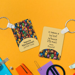 Färgfull lärarhandledning, utvärderingspenna Mönst Nyckelring