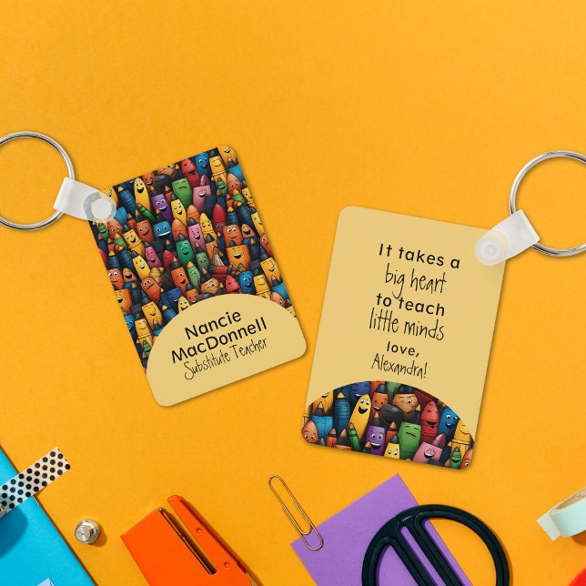Färgfull lärarhandledning, utvärderingspenna Mönst Nyckelring (Colorful Teacher Tutoring Appreciation Pen Pattern Keychain)