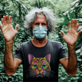 Färgfull Ledsen Kattunge T-Shirt