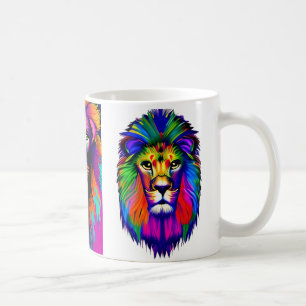 Färgfull Lejon digital teknik Kaffemugg