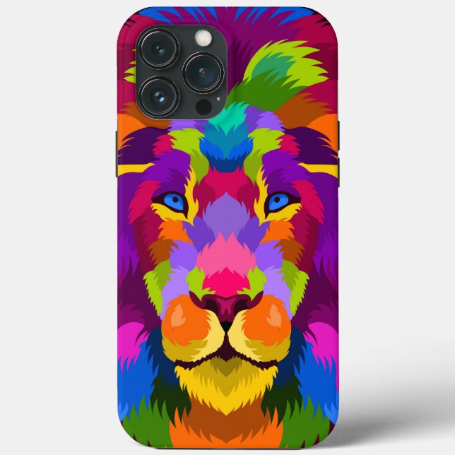 Färgfull Lejon Fodral-Mate iphone case (Baksida)