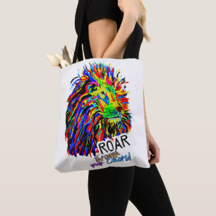 Färgfull Lejon Tote Bag Tygkasse