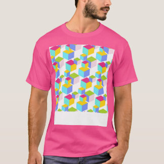 Färgfull Leksak Blocks Art Mönster T Shirt
