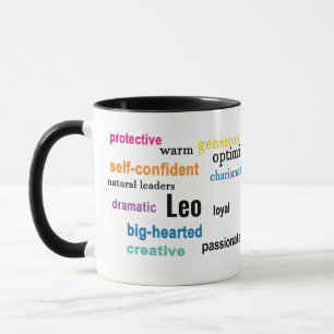 Färgfull Leo Traits Zodiac-tecken Personlig Namn Mugg