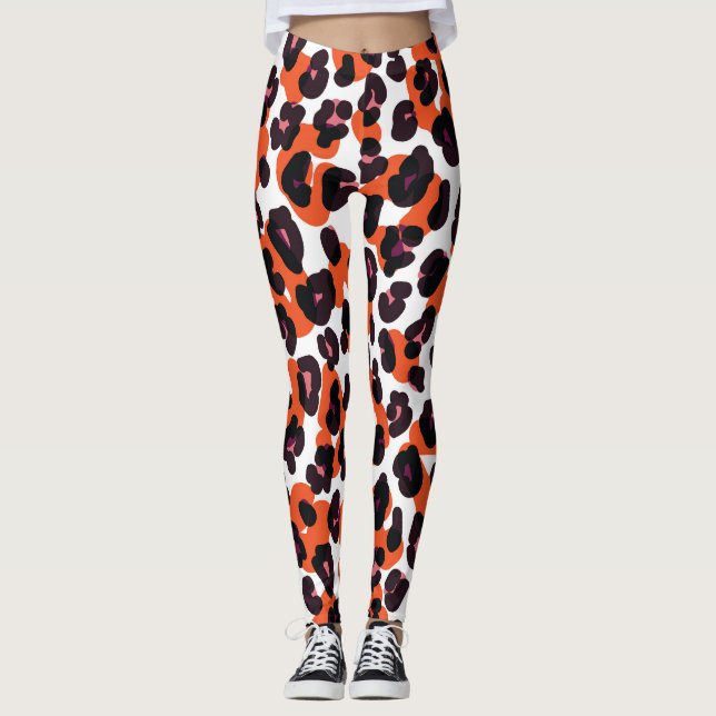 Färgfull Leopard Mönster: Sömlös design. Leggings (Framsida)