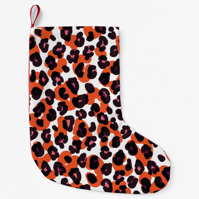 Färgfull Leopard Mönster: Sömlös design. Liten Julstrumpa (Framsidan)
