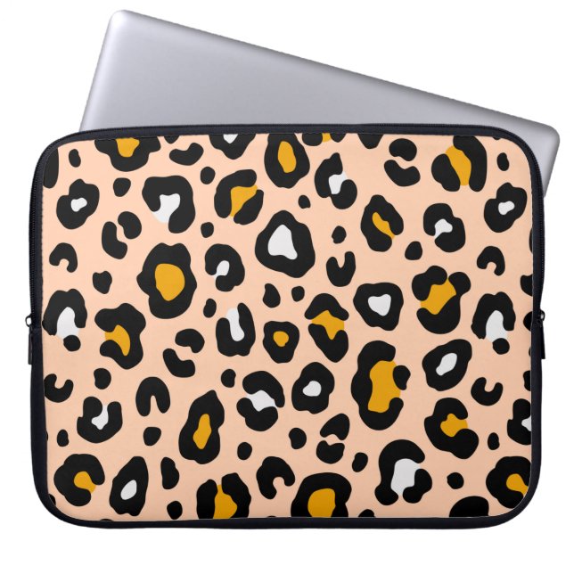 Färgfull leopard, sömlös mönster. Mode snyggt Laptop Fodral (Framsidan)