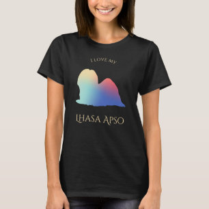 Färgfull Lhasa Apso Silhouette T Shirt
