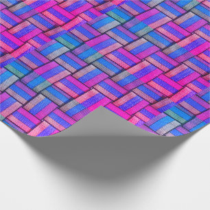 Färgfull Lila av Rosa Blue Retro Vintage Geometric Presentpapper