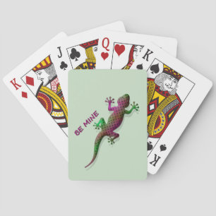 Färgfull Lila PopArt Gecko Lizard Digital Design Casinokort