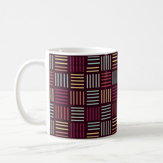 Färgfull Linjer fyrkantig Kaffemugg (Vänster)