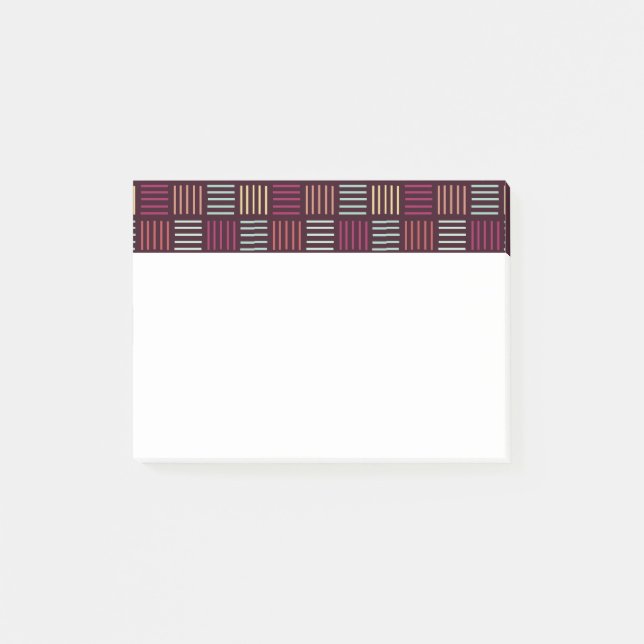Färgfull Linjer fyrkantig Post-it Block (Framsida)