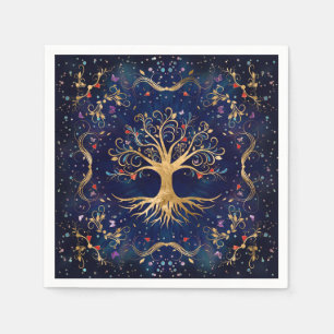 Färgfull Livets träd - Yggdrasil Pappersservett