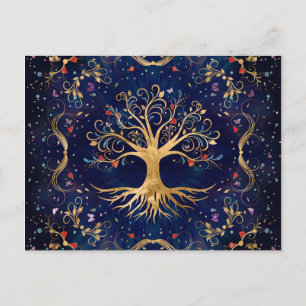 Färgfull Livets träd - Yggdrasil Vykort