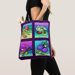 Färgfull Livsmedel Shopping bag Tygkasse