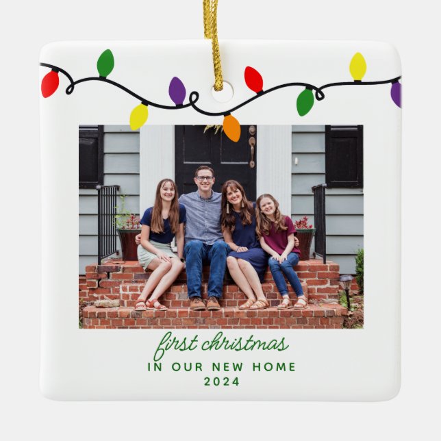 Färgfull Ljus Nystart - första jul Julgransprydnad Keramik (Framsida)