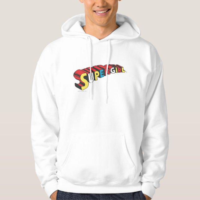 Färgfull Logotyp för supertjej Sweatshirt Med Luva (Framsida)