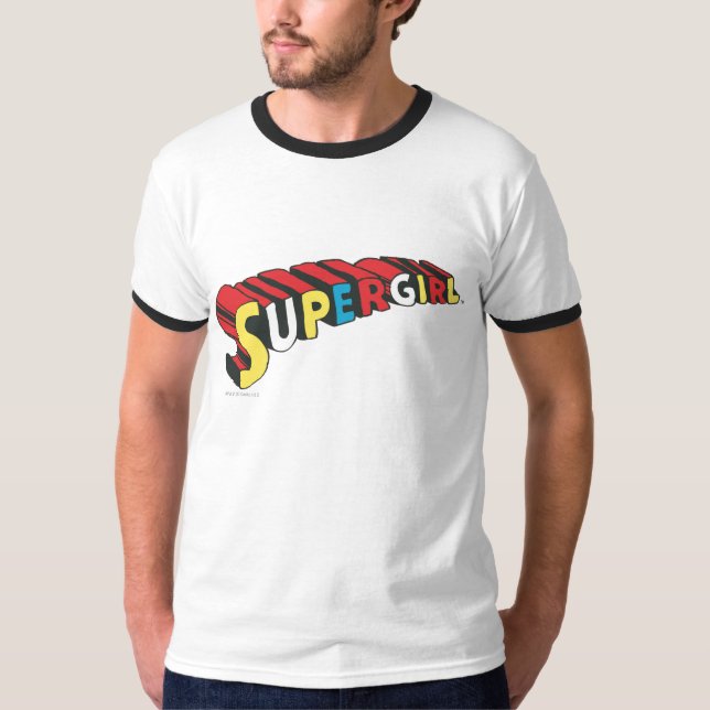 Färgfull Logotyp för supertjej T-shirt (Framsida)
