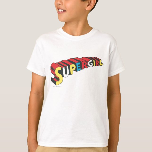 Färgfull Logotyp för supertjej Tee Shirt (Framsida)