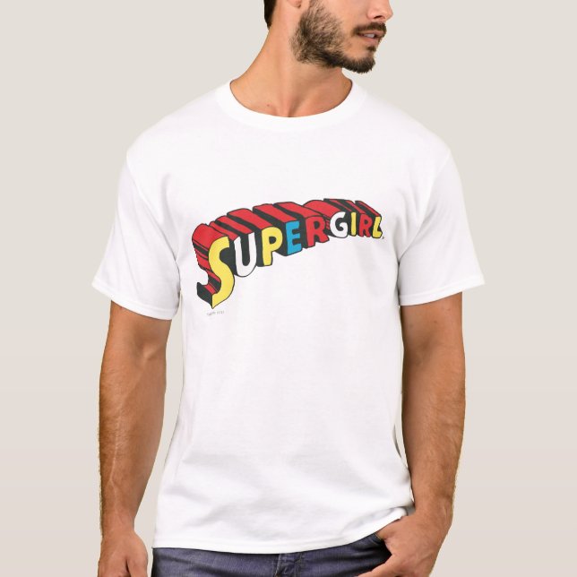 Färgfull Logotyp för supertjej Tee Shirt (Framsida)