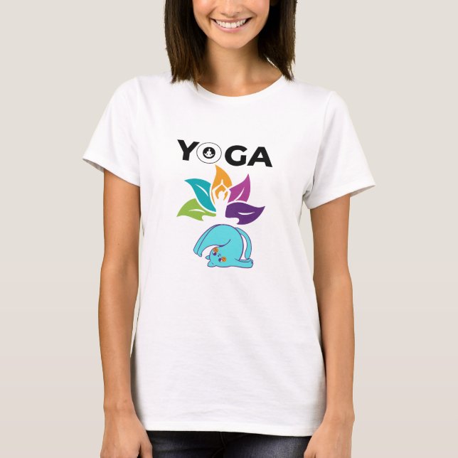 Färgfull Lotus Balance med Feminine Yoga Vibes T Shirt (Framsida)