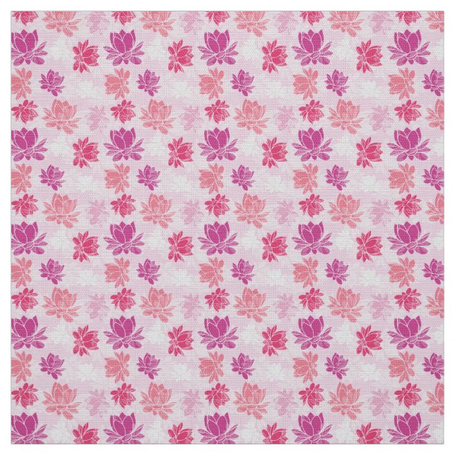 Färgfull Lotus Flower Mönster Tyg (Provkarta)