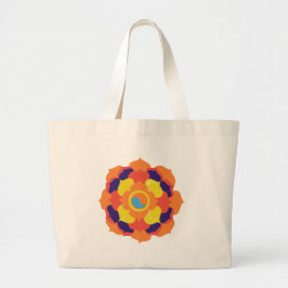 Färgfull Lotus Flower Yin & Yang Mandala Jumbo Tygkasse