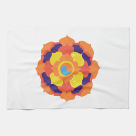 Färgfull Lotus Flower Yin & Yang Mandala Kökshandduk