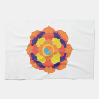 Färgfull Lotus Flower Yin & Yang Mandala Kökshandduk