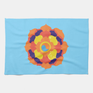 Färgfull Lotus Flower Yin & Yang Mandala Kökshandduk