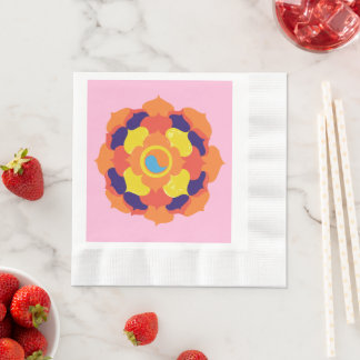 Färgfull Lotus Flower Yin & Yang Mandala Pappersservett