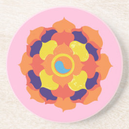 Färgfull Lotus Flower Yin & Yang Mandala Underlägg