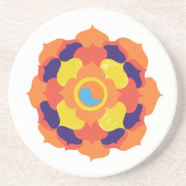 Färgfull Lotus Flower Yin & Yang Mandala Underlägg