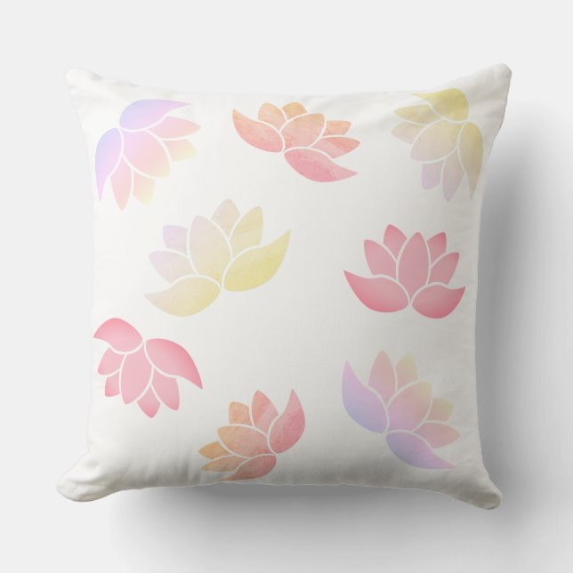 Färgfull lotus kudde (Framsida)