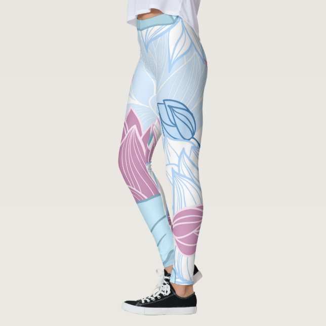 Färgfull Lotus Leggings (Vänster)
