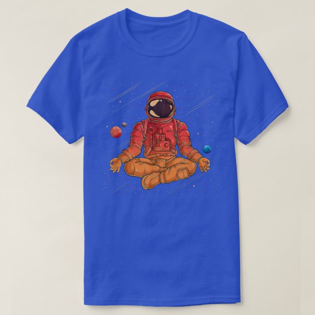 Färgfull Lotus Meditating astronaut Meditation Out T Shirt (Design framsida)