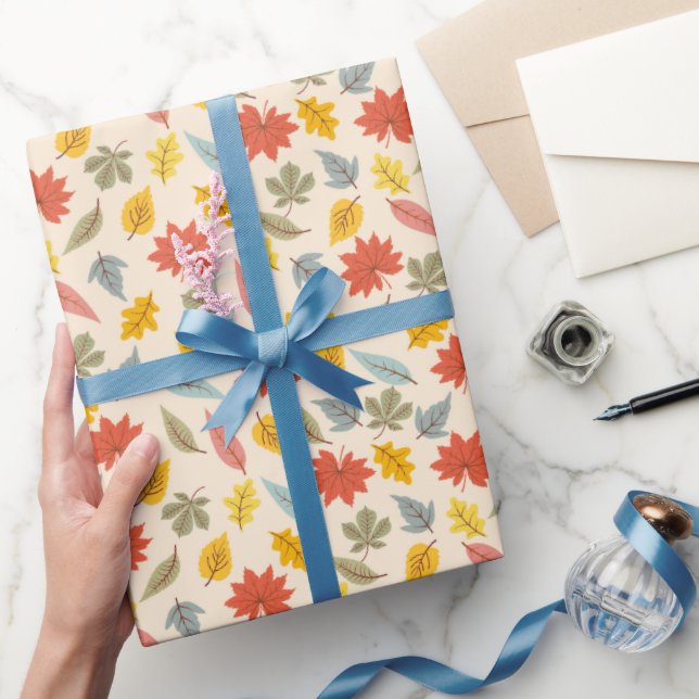 Färgfull Löv Fall Mönster Presentpapper (Gifting)