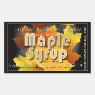 Färgfull Löv Maple Syrup Helt redigerbar etikett