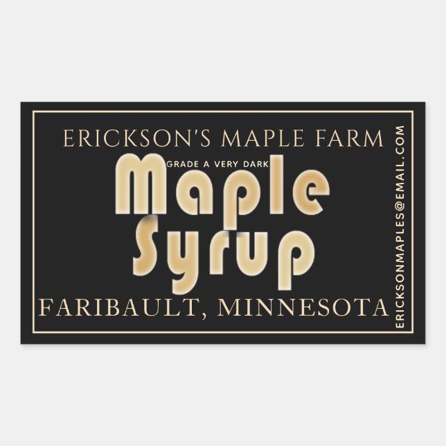 Färgfull Löv Maple Syrup Helt redigerbar etikett (Framsida)