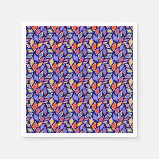 Färgfull Löv Mönster Party Napkin Pappersservett (Framsidan)