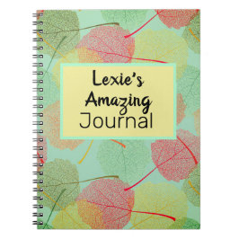 Färgfull Löv Personlig Spiral bärbar dator Anteckningsbok