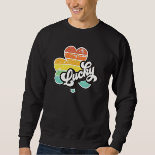 Färgfull Lucky Shamrock Lång Ärmad Tröja