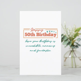 färgfull Lycklig 50:e födelsedag önskemål