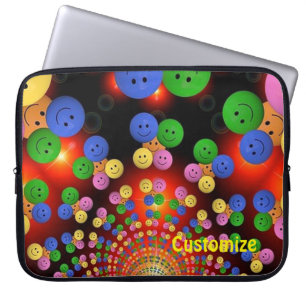 Färgfull Lycklig Ansikte Spiral Laptop sleeve