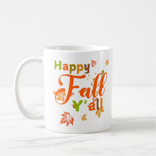 Färgfull Lycklig Fall Y med Höst löv Kaffemugg