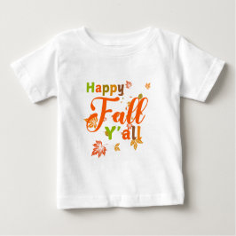 Färgfull Lycklig Fall Y med Höst löv T Shirt