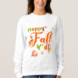Färgfull Lycklig Fall Y med Höst löv T Shirt