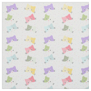 Färgfull Lycklig KIttens Mönster Fabric Tyg